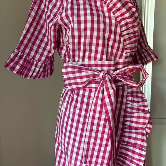 Elizabeth Wilson Designs Pink Ruffle Maxi Wrap dress - Picture 4 of 7